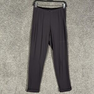 Porto Pants Womens Small Purple Knit Stretch Tapered Leg Pull On USA Made Travel